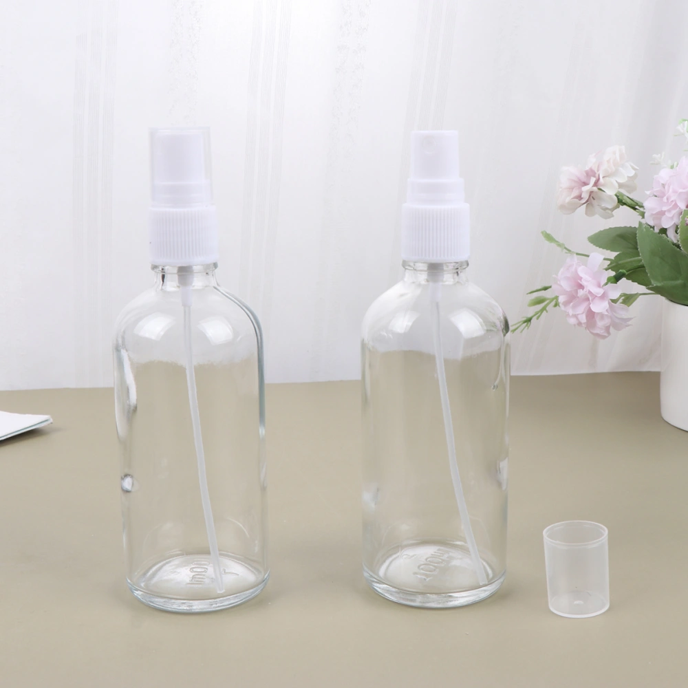 10pcs 100ML Transparent Spray Bottle Sterilize Water Bottle Portable Glass Empty Bottle Lotion Subpackaging Bottle