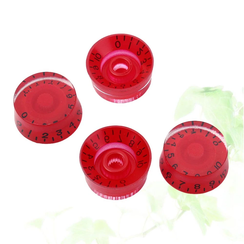 4PCS/Set Round Guitar Knobs Volume Tone Control Knobs Rotary Knobs Epiphone Style Electric Guitar Parts Replacement GD35 (Red)