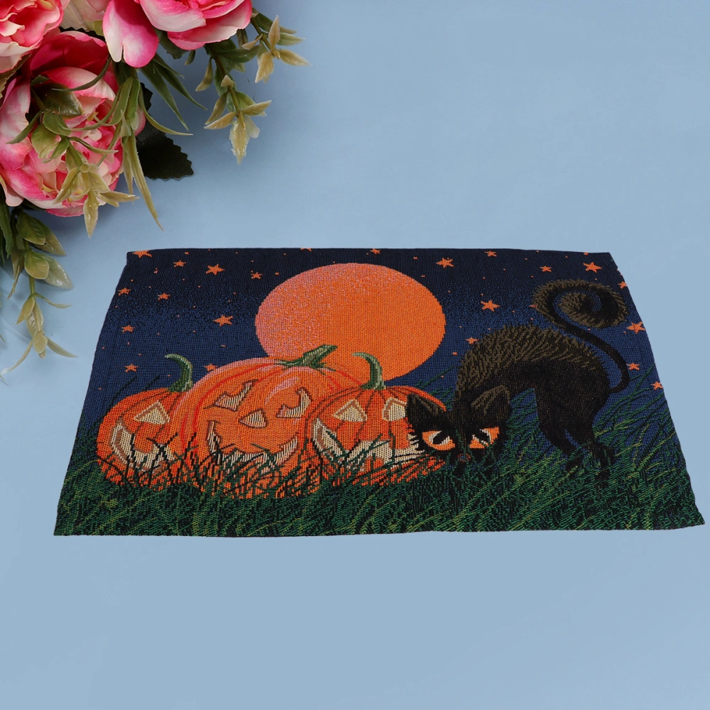 Halloween Table Mat Knitting Placemat Star Pattern Table Cloth Party Supplies (33x45cm)