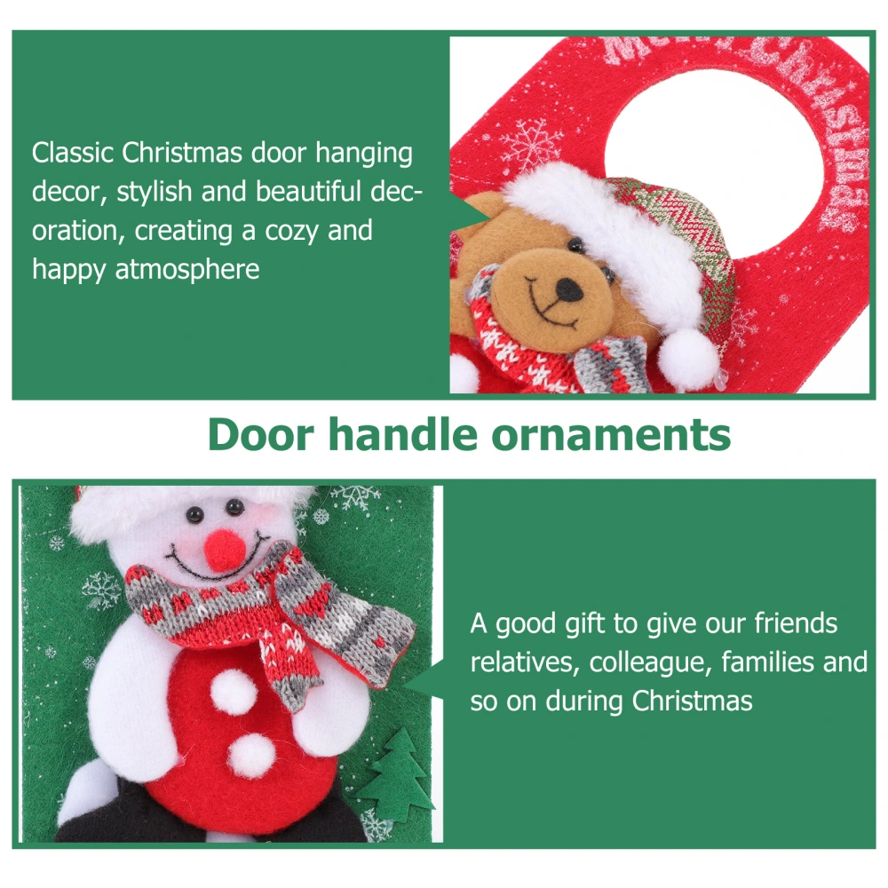 4pcs Christmas Door Knob Pendants Christmas Style Door Handle Hanging Decors