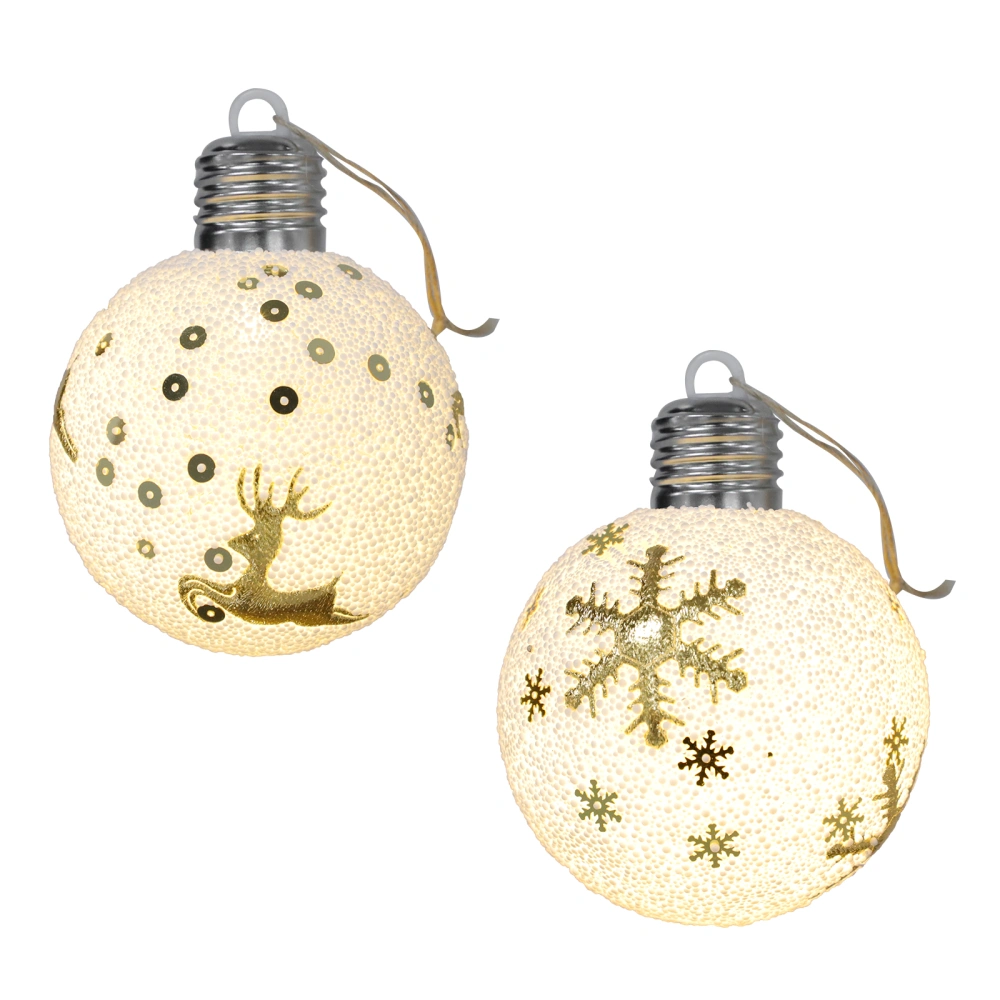 2Pcs Christmas Ball Pendant Christmas Ball Ornament Christmas Ball Lamp Ornament