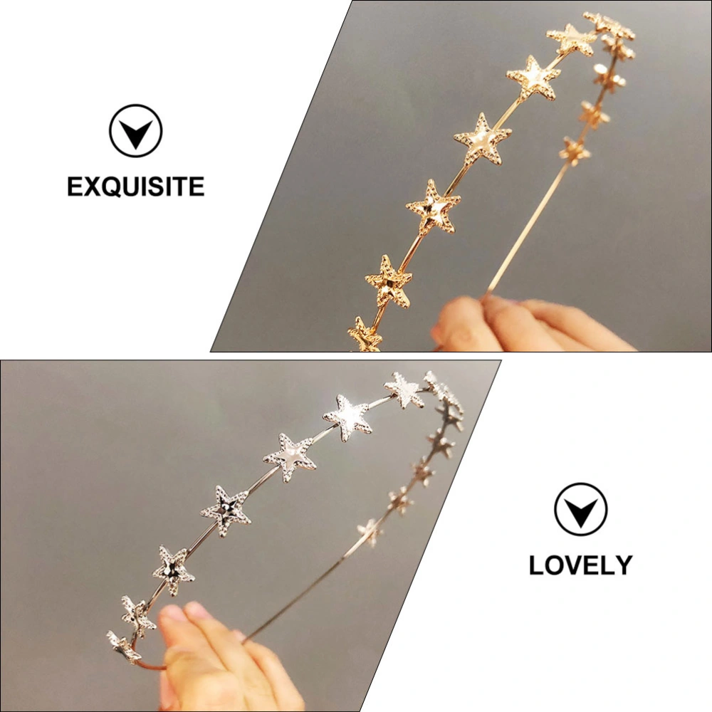 4pcs Exquisite Girl Five-pointed Star Hairbands Creative Girl Alloy Headdress