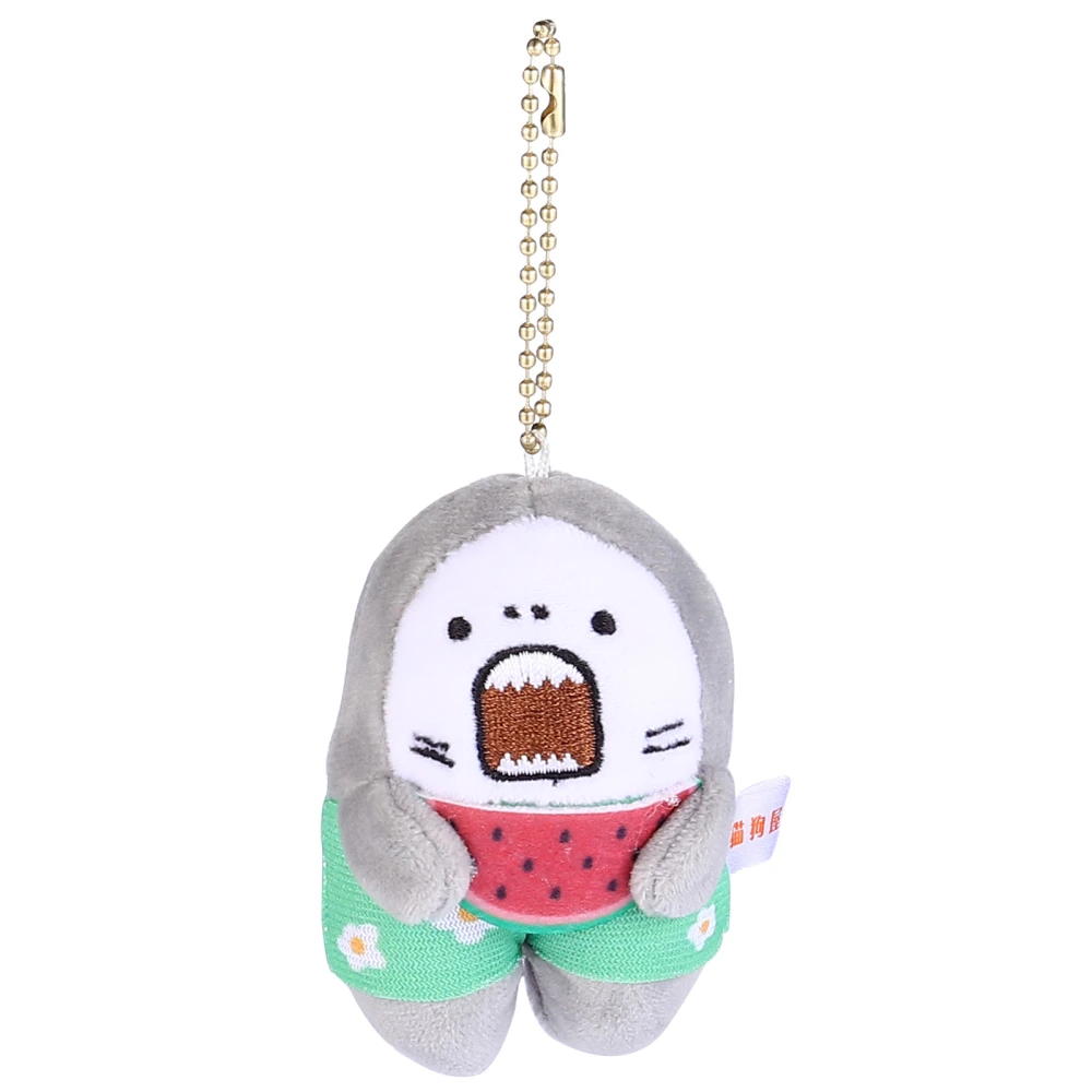 1PC Cartoon Grumpy Shark Pendant Adult Student Schoolbag Pendant Keychain Decor