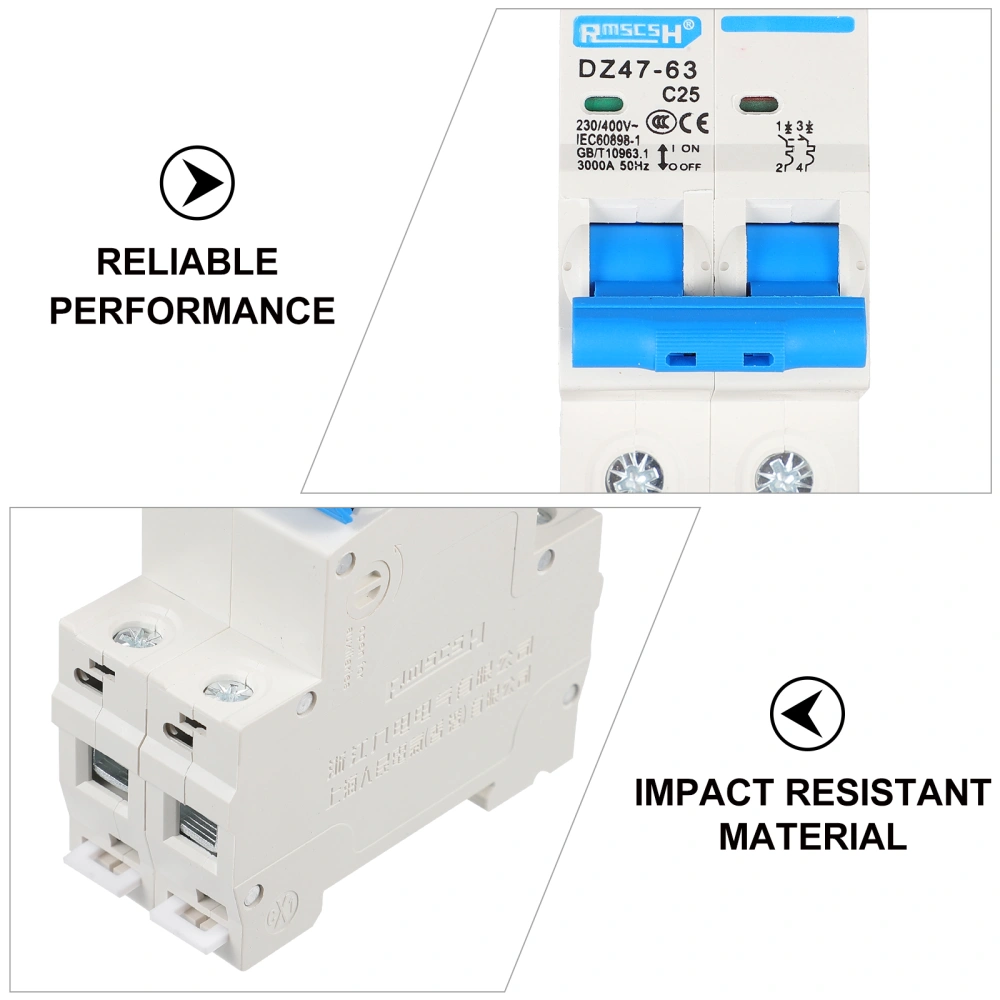 1 Pc Miniature Circuit Breaker Electric Switch Leakage Circuit Breaker (White)