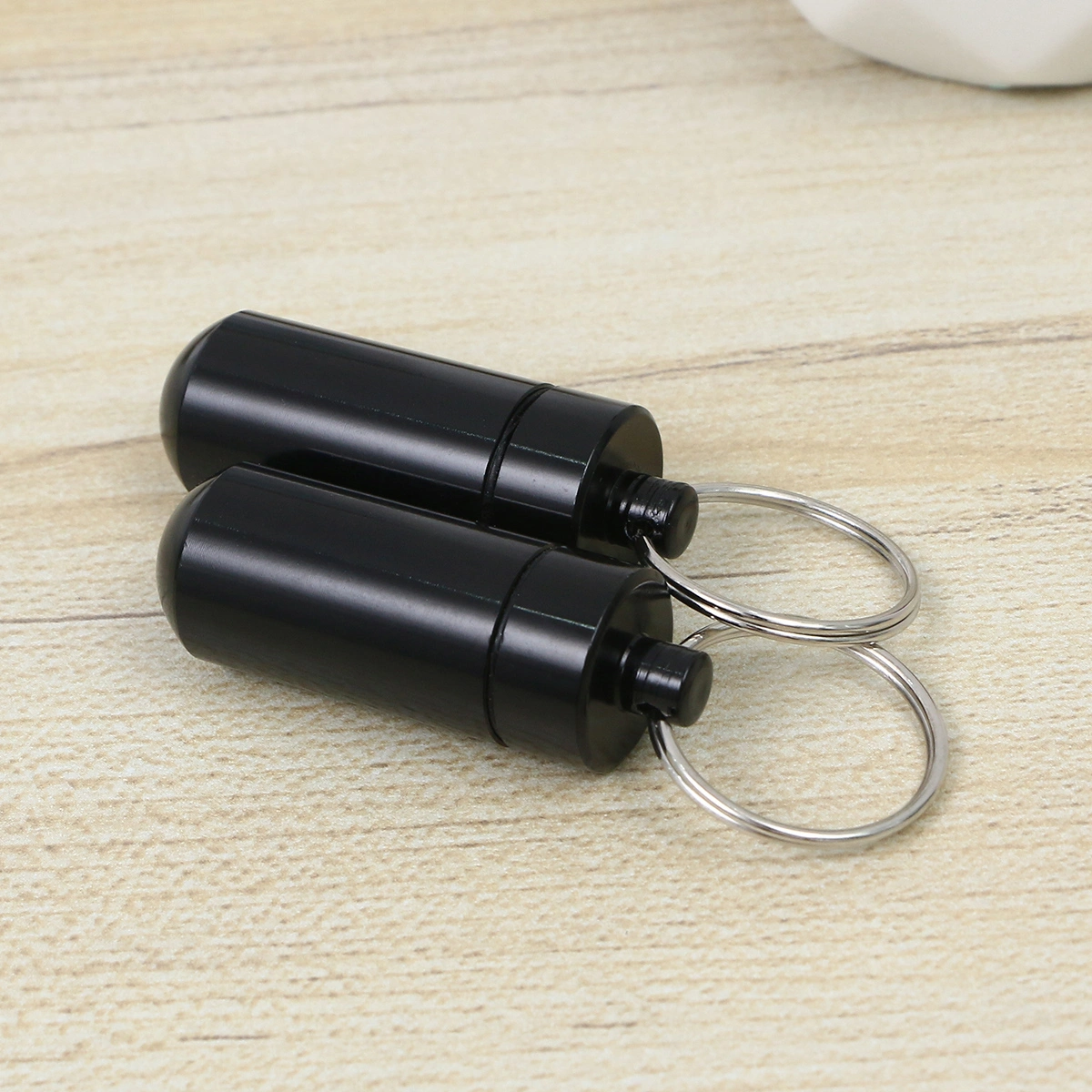 4Pcs Portable Pill Boxes Aluminum Alloy Pill Case Waterproof Pill Container Keyring Type Pill Holder