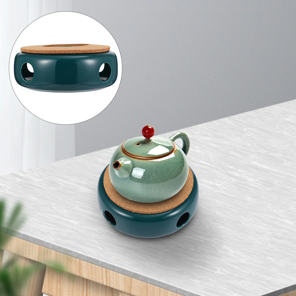 1Pc Ceramic Teapot Warmer Teapot Heating Base Tea Heater for Home Office