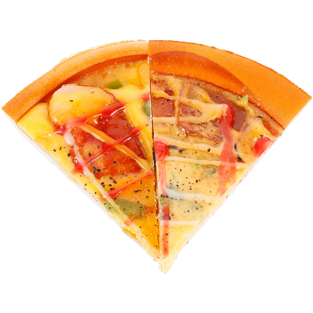 2pcs Simulation Pizza Slice Models Realistic Pizza Slice Model Plastic Pizza Slice Ornament