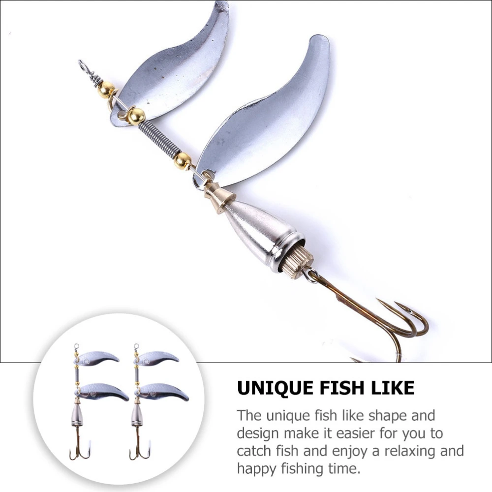 2Pcs Fishing Lures Angler Jigging Lures Flat Stripe Metal Lures Fishing Tool