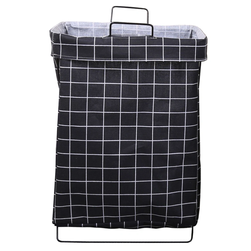 Cloth Dirty Clothes Basket Cloth Laundry Basket Foldable Laundry Basket Large Storage Basket (Black Grid)