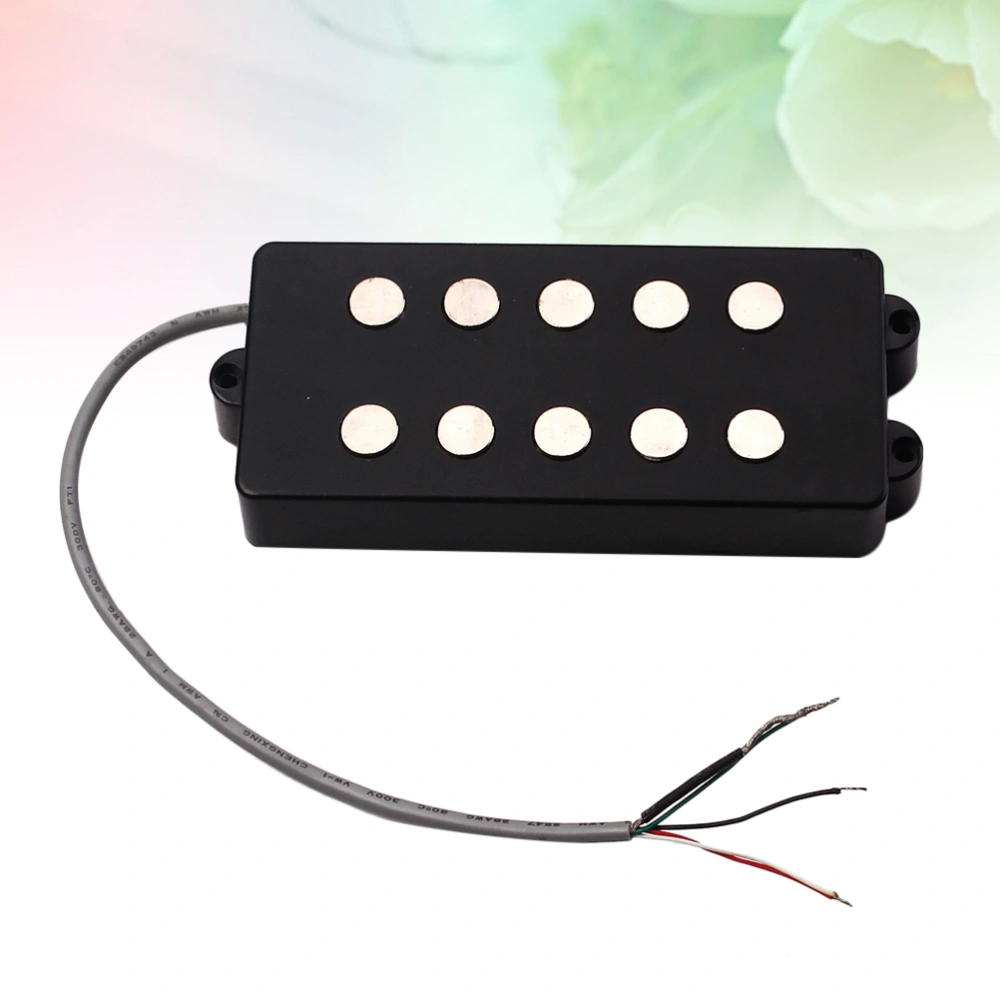 5 String Electric Bass Pickups Bridge Neck Pickups Set for Bass Guitar Open Style Guitar Parts and Accessories GMB17 Black