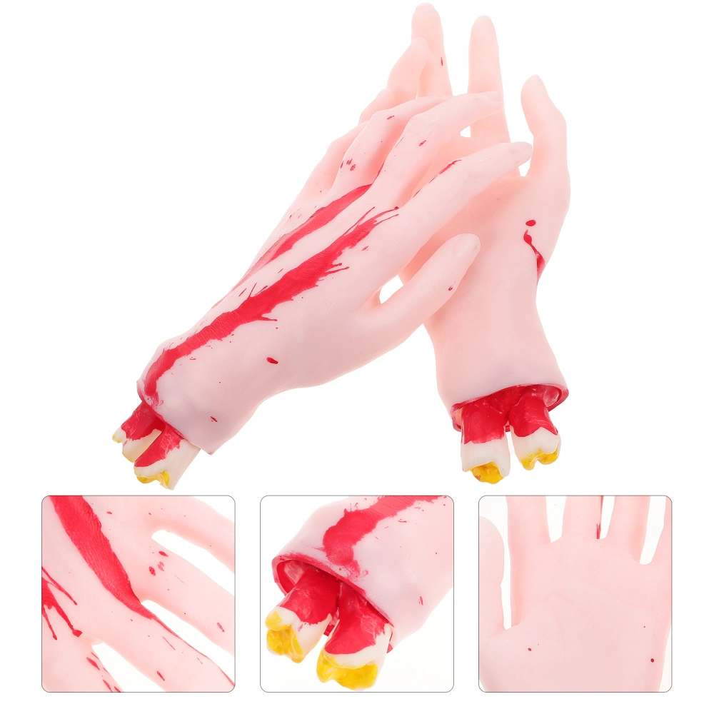 1 Pair of Halloween Simulation Hand Props Spooky Props Prank Hand Photography Props Skin Color