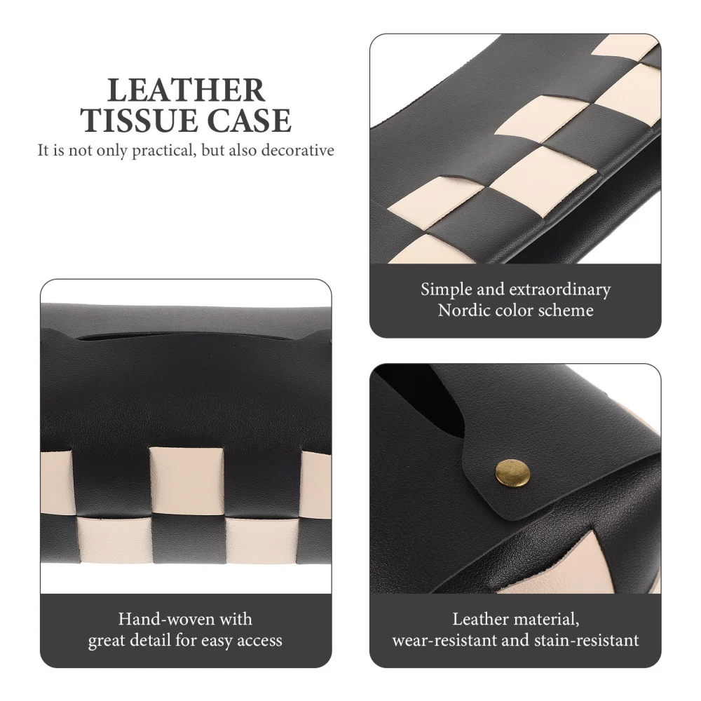 Stylish Leather Tissue Box Tissue Case Holder Pumping Paper Holder for Home