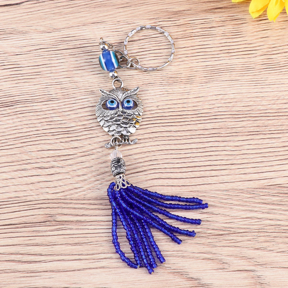 Owl Beads Tassel Pendant Hanging Decoration Ornament for Backpack Bag Keychain Car