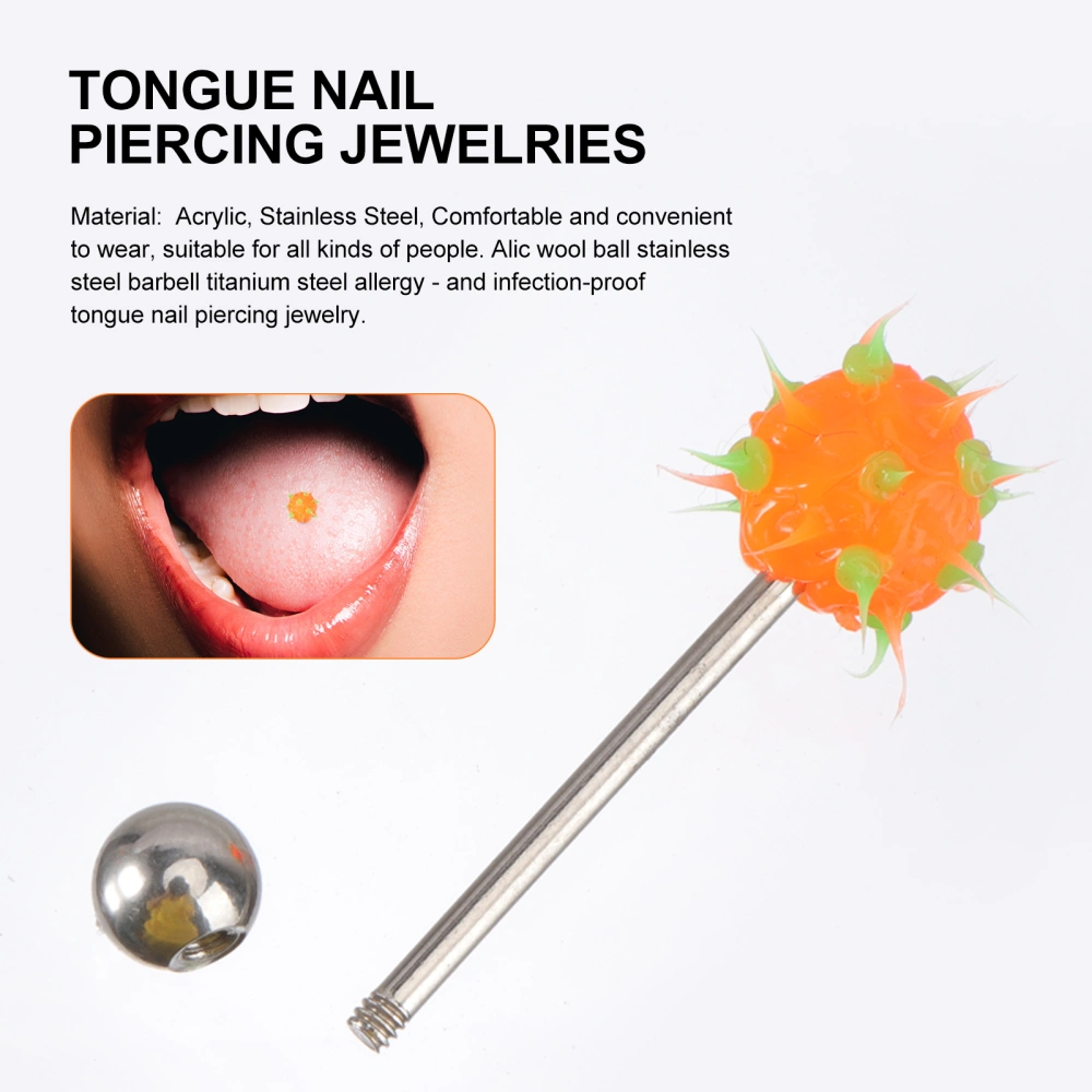 9pcs Pill Tongue Nail Body Piercing Jewelry Tongue Jewelry Decoration for Lady