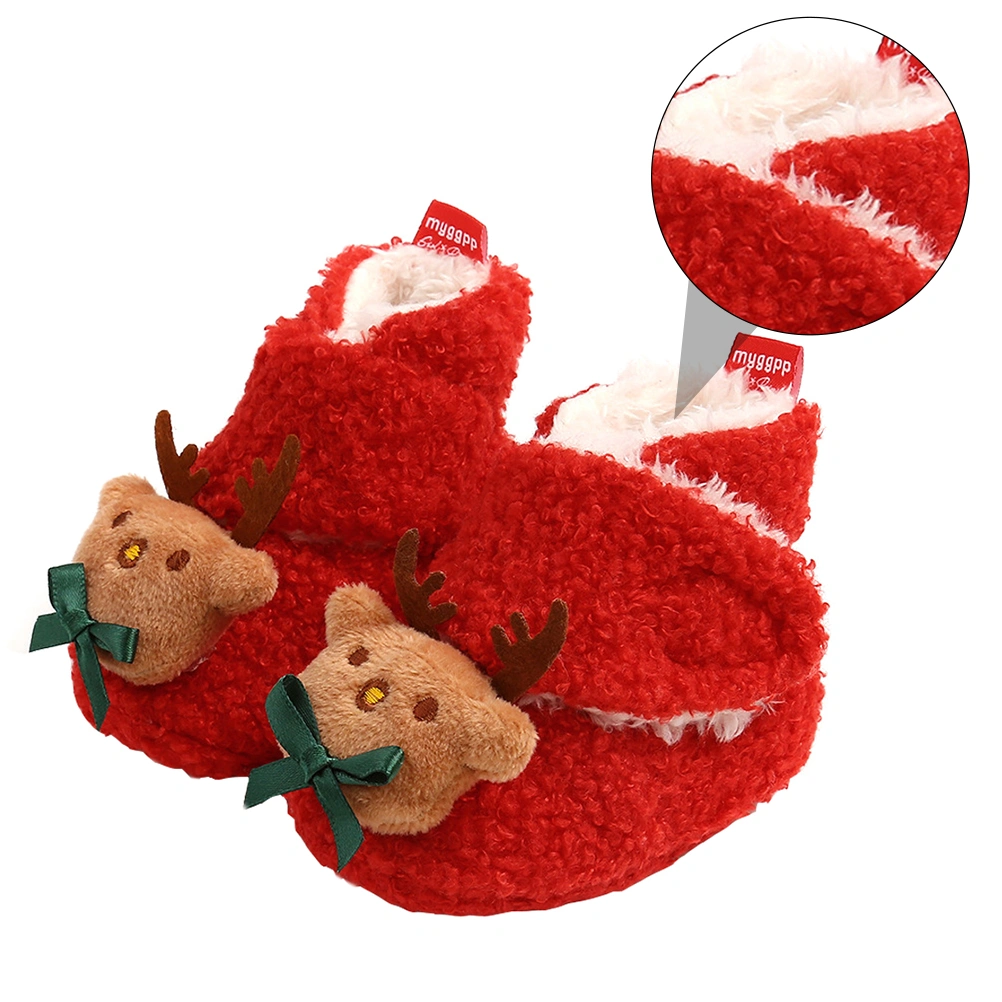 1 Pair of Chic Nonslip Shoes Comfortable Soft Baby Boots (Size 19-20, Red)