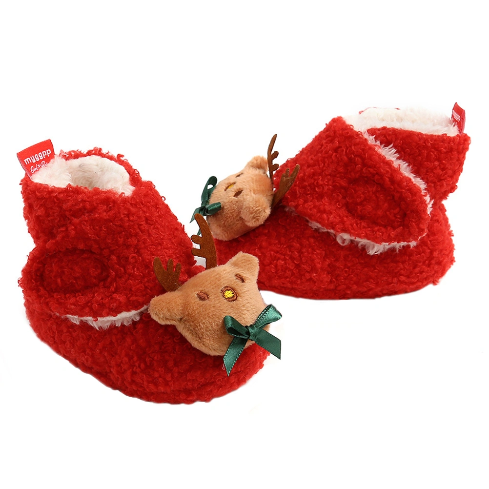 1 Pair of Chic Nonslip Shoes Comfortable Soft Baby Boots (Size 19-20, Red)