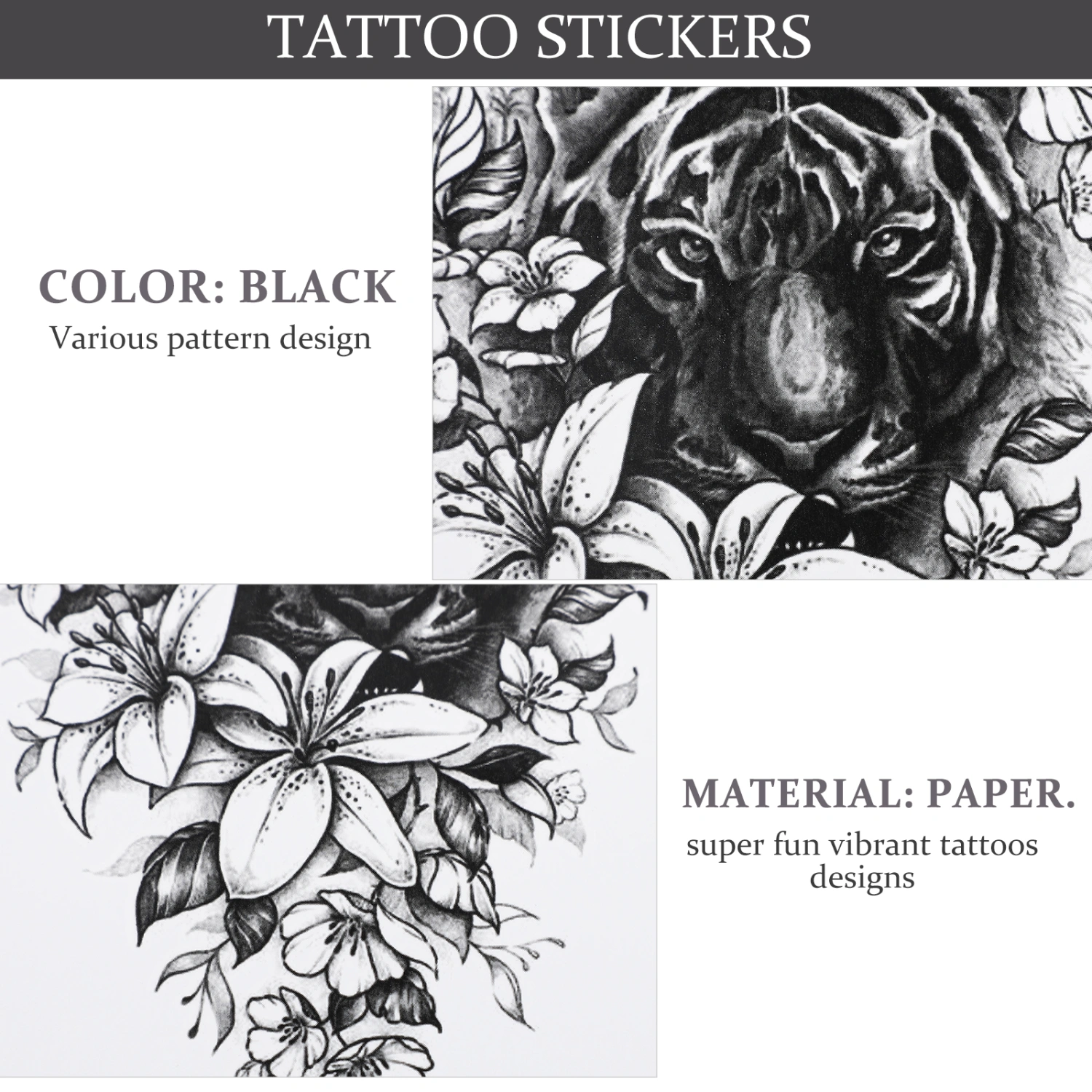 10 Sheets Arm Stickers Full Arm Temporary Tattoos Decorative Body Stickers