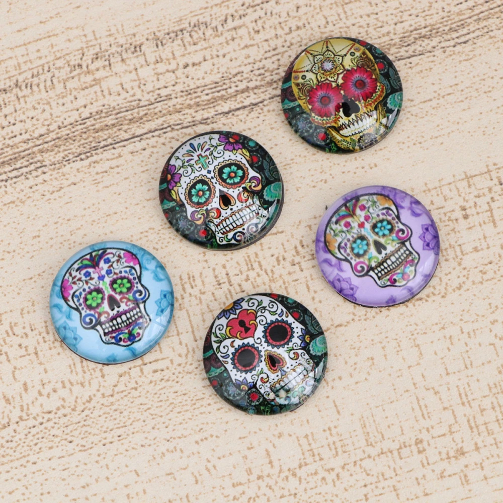 10pcs Halloween Skull Fridge Magnets Time Refrigerator Magnetic Sticker Home Decor Mixed Patterns