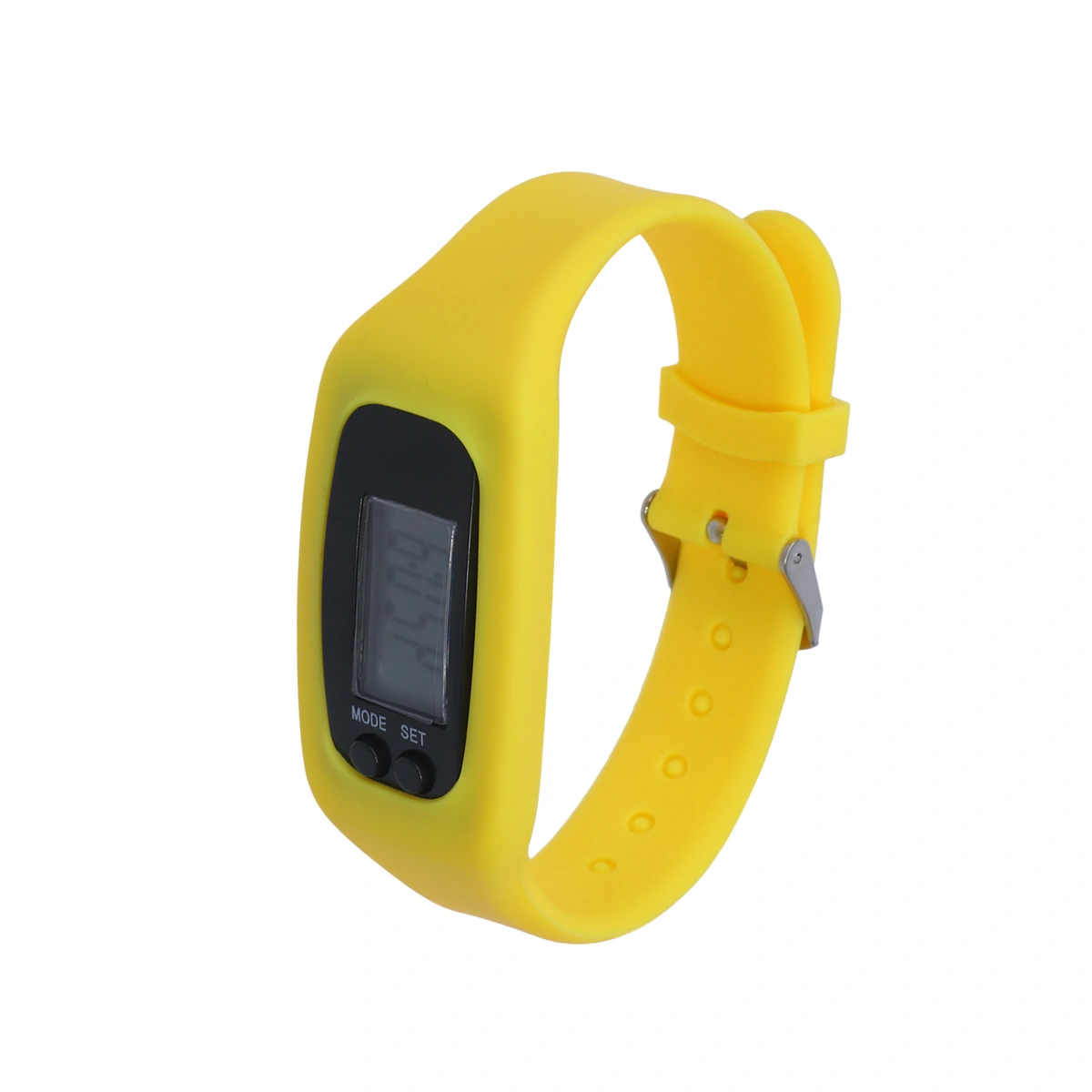 2pcs Men Women Electronic Watch Digital LCD Pedometer Run Step Walking Distance Calorie Counter Watch Bracelet (Yellow)