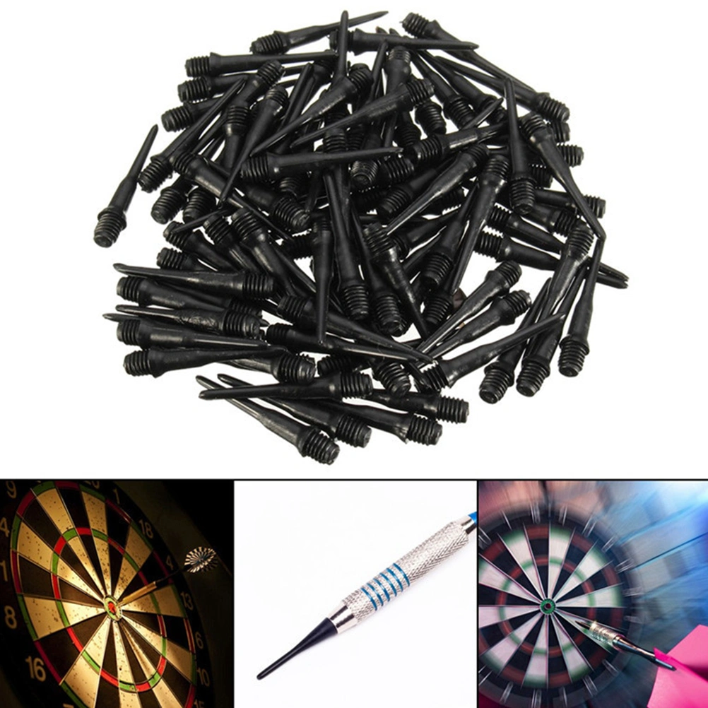 100pcs Dart Points Darts Head Tips Electronic Dart Accessories for Darts Screw Thread Dart Accessory (Black)