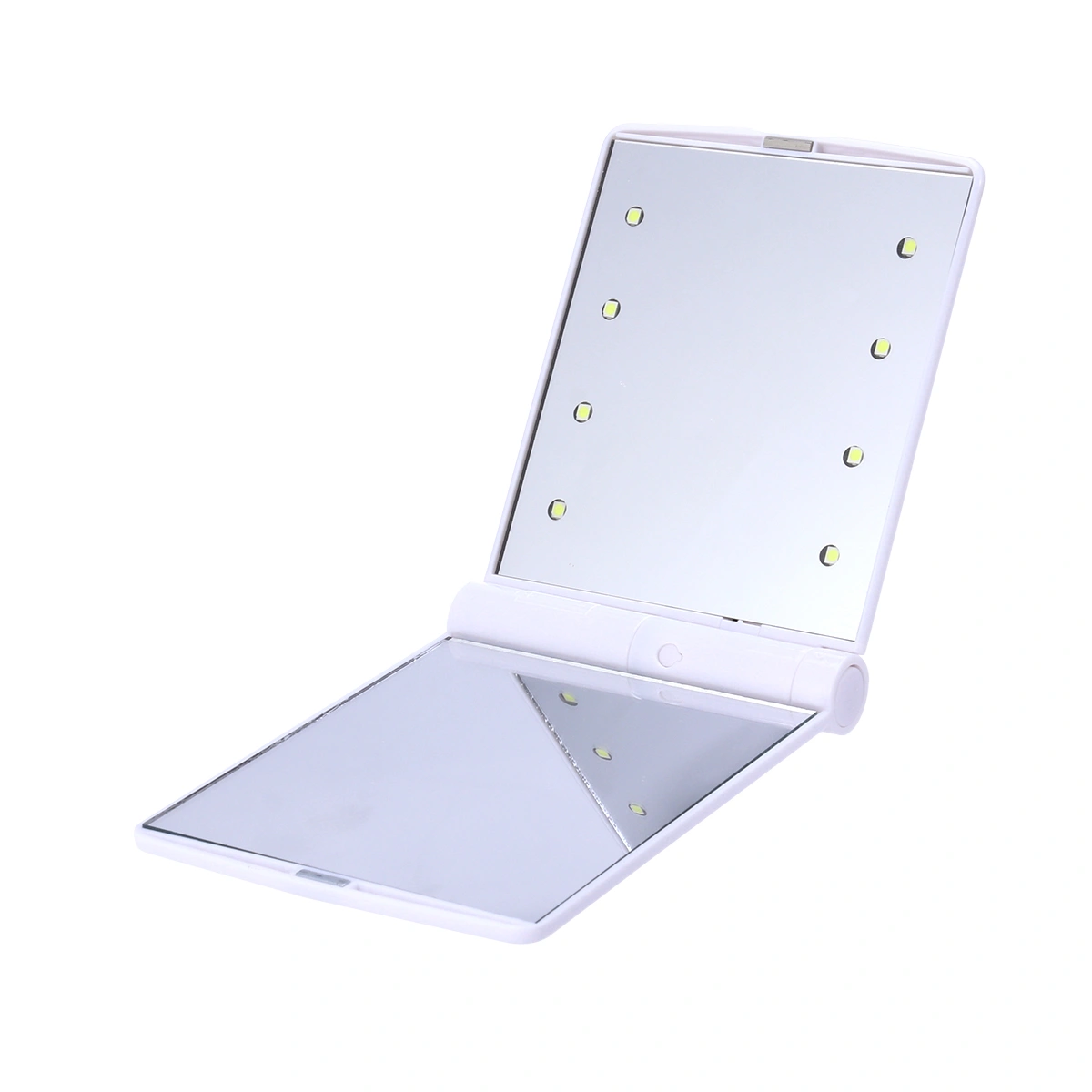 LED Lighted Makeup Mirror Portable Compact 8-LED Cosmetic Folding Lights Mirrors (White)