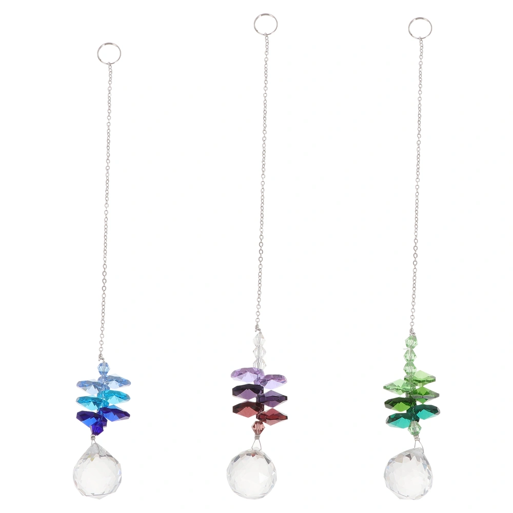 3Pcs DIY Crystal Pendant Ornaments Home Hanging Decoration Accessories