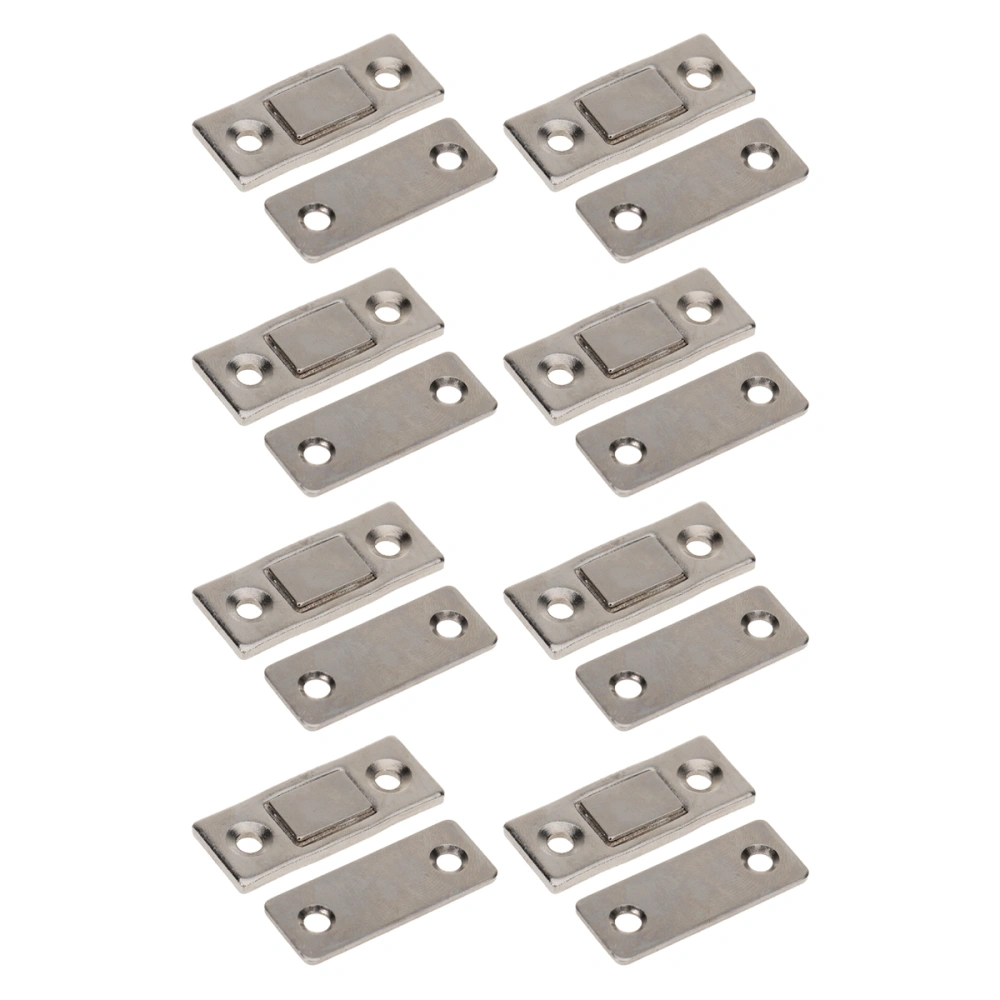 16pcs Cabinet Door Strong Magnetic Stainless Steel Cabinet Door Magnetic Suction Closet Magnet Door Suction Buckles (2pcs for 1 Set, 8 Sets in Total)