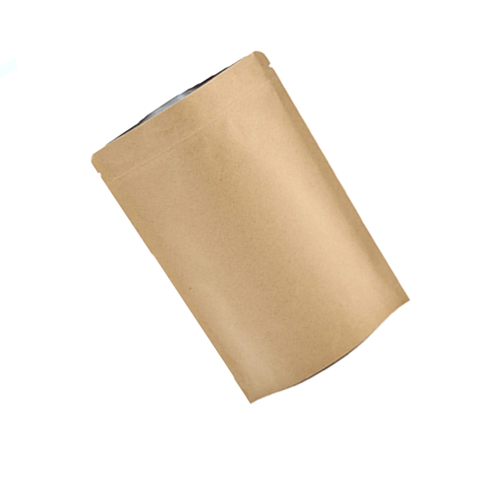 50 Pcs Kraft Paper Self Standing Pouch Bag Aluminum Foil Film Liner Moisture-proof Zipper Tea Sealed Bag