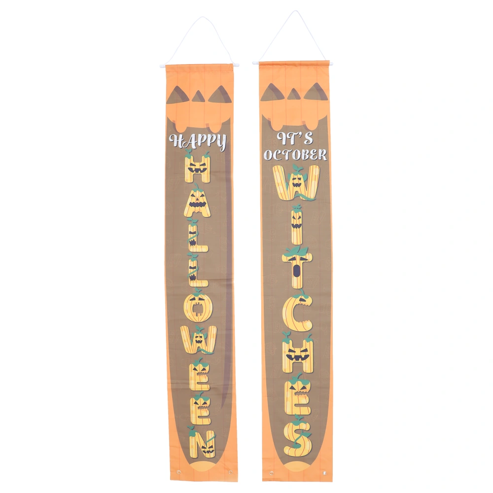 1 Pair Halloween Welcome Sign Backdrop Couplet Porch Sign Set Festival Supply