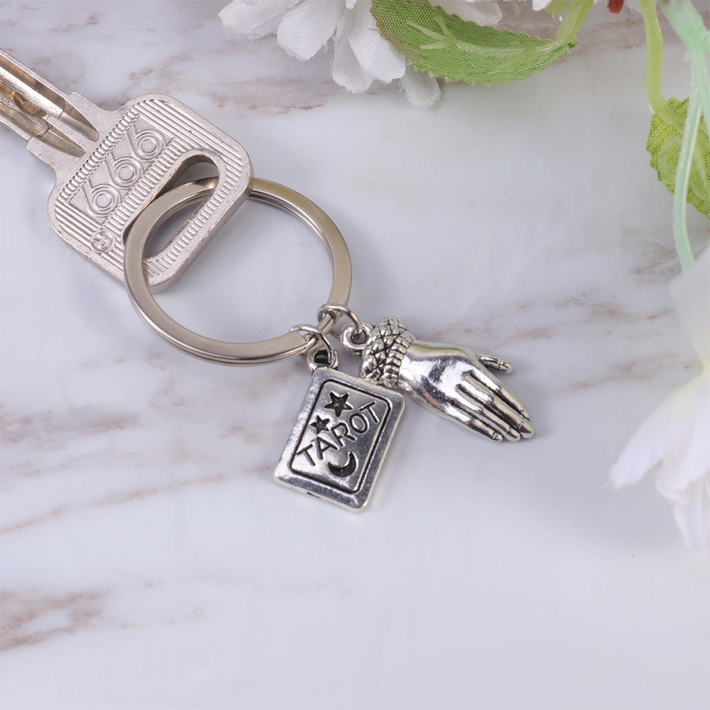 Zinc Alloy Key Ring Key Chain Tarot Key Pendant Creative Durable for Friends