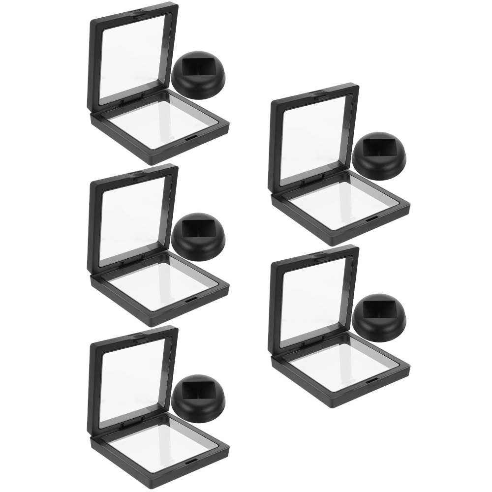 5pcs Jewelry Display Cases Clear Suspension Display Frames Challenge Coin Display Stands Holders