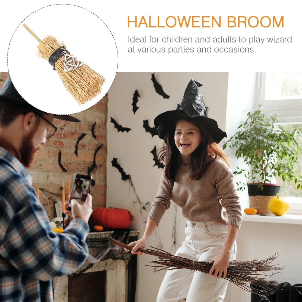 1pc Halloween Broom Mini Broom Witch Broom Prop Broom Ornament Party Supply