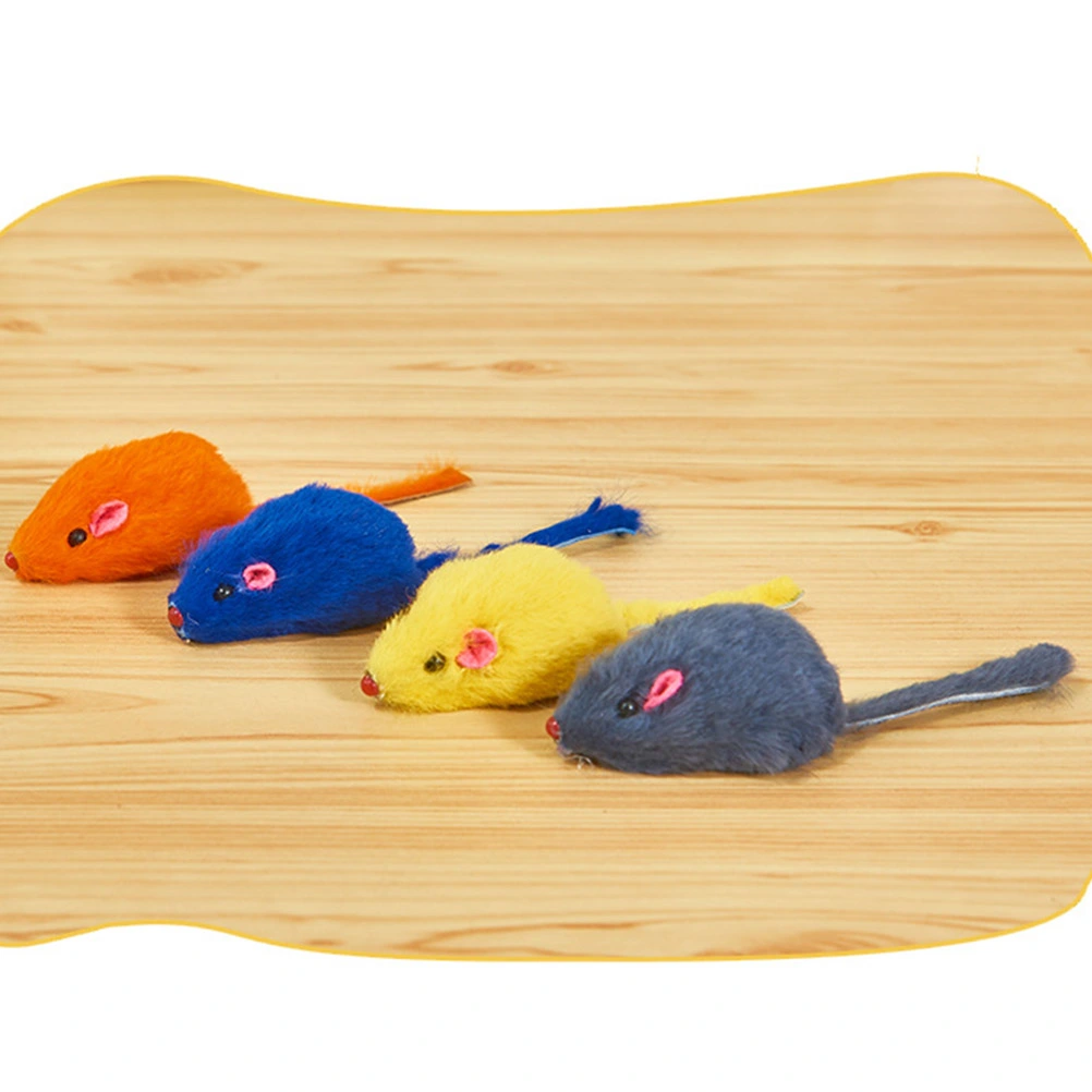 10pcs in A Pack False Mice Toys Little Mouse Shaped Cat Toy Interactive Mini Funny Mouse Toys for Pet Cats Kitty (Mixed)