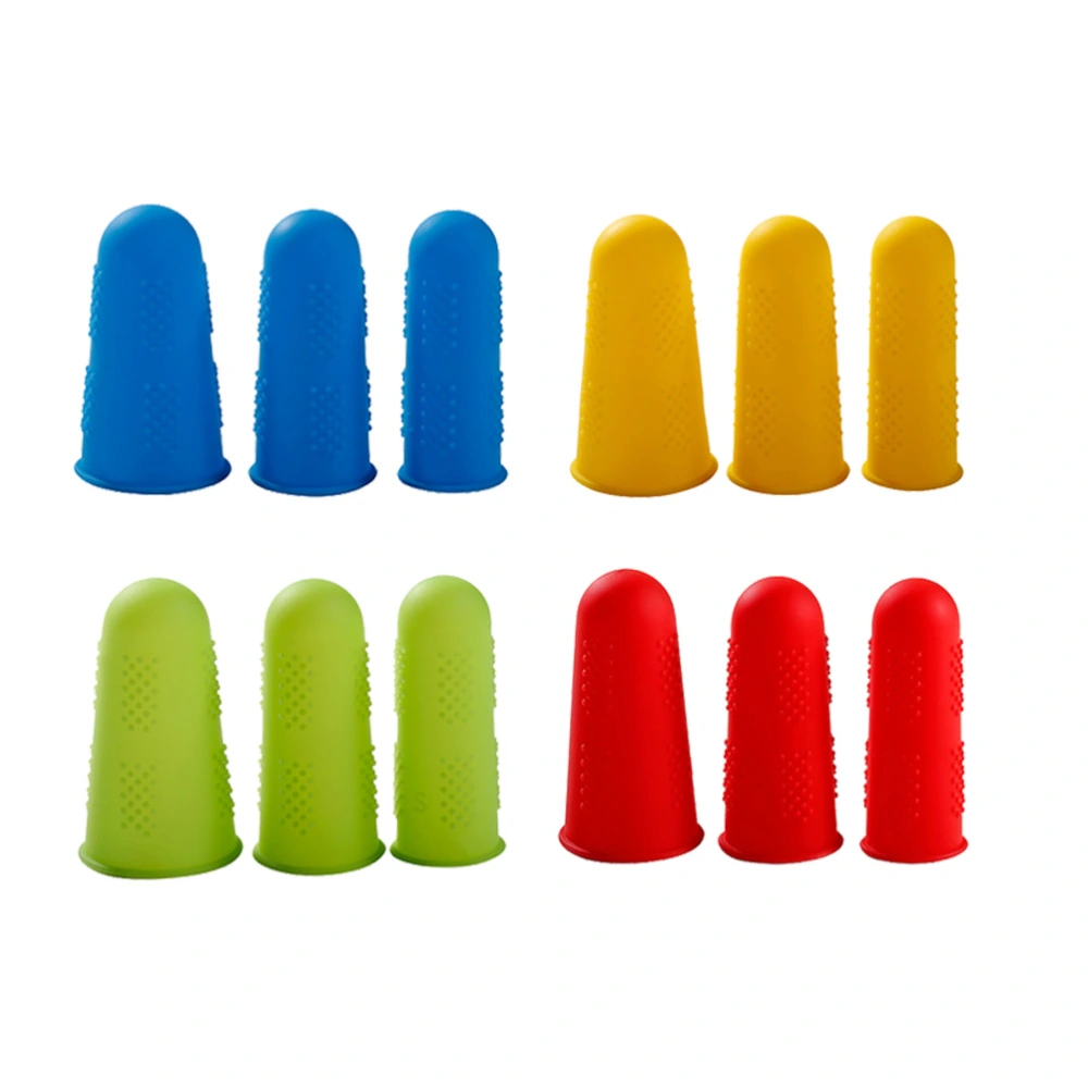 12pcs Useful Silicone Finger Cover Waterproof Finger Cover High Temperature Resistance Skid Resistance Finger Cover for Men Women