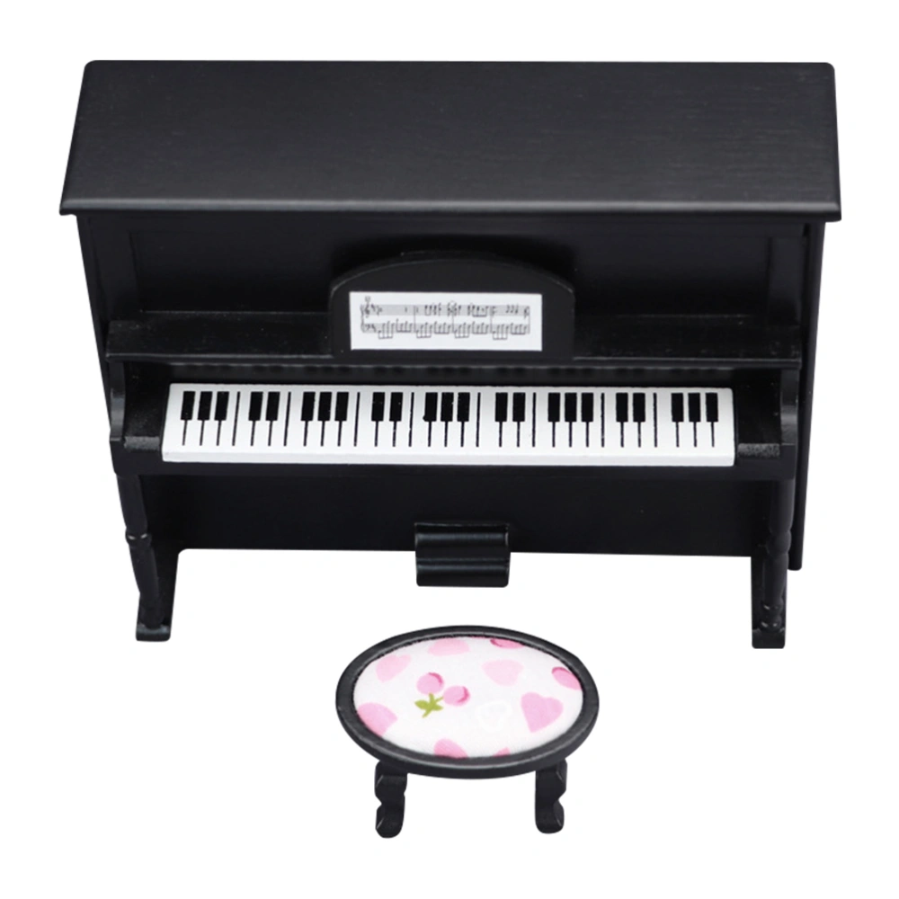 1 set of Mini Wood Piano Kids Pretend Play Piano Toy Mini House Decorative Piano