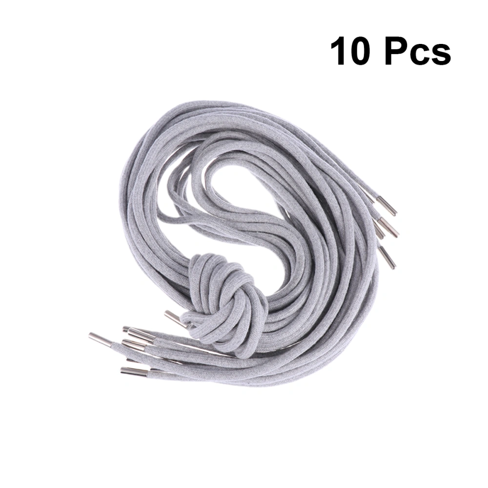 10pcs 130cm Replacement Drawstrings Cords Drawcords for Pants Sweatpants Hoodies Scrubs Jackets Shorts (Grey)