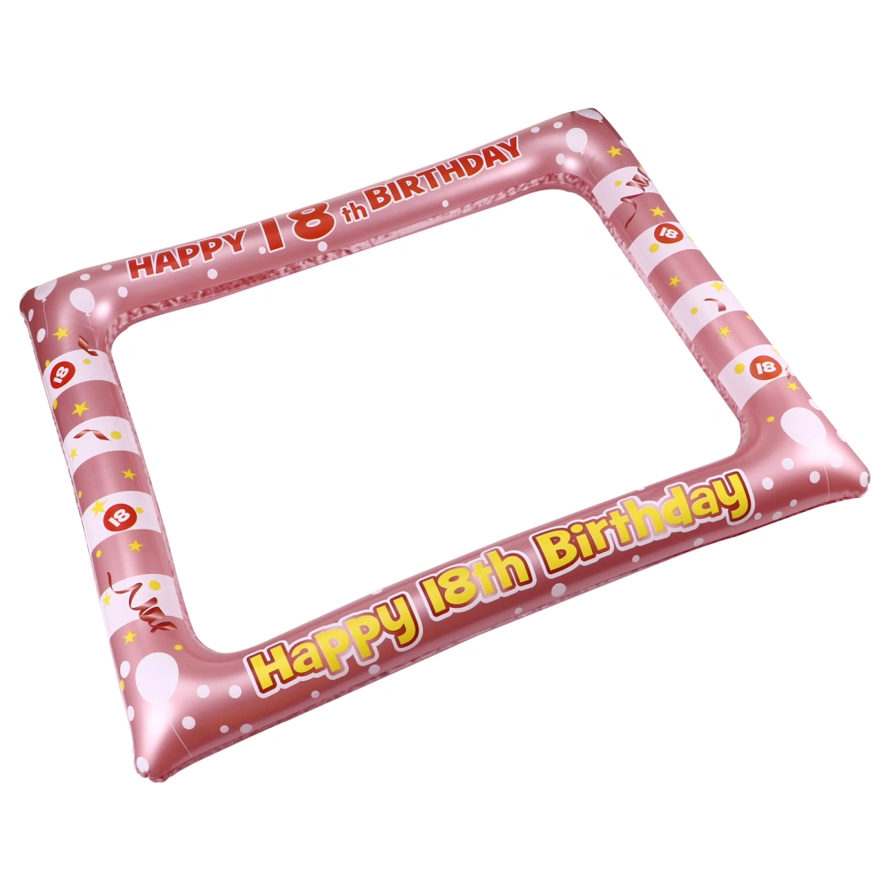 1 Pc Birthday Inflatable Photo Frame PVC Party Photo Props Supply for Age 18