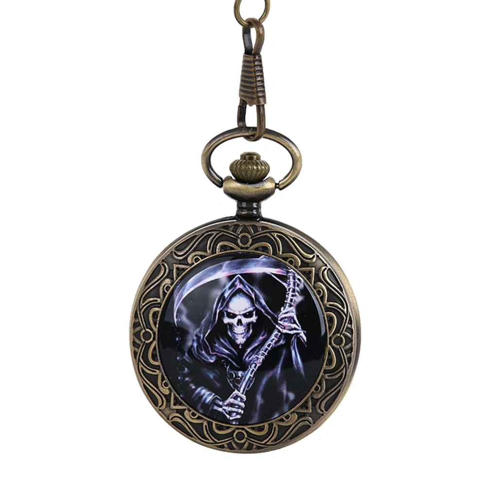 Vintage Pocket Watch Ghost Pocket Watch Chain Retro Pocket Watch Gift (Bronze)