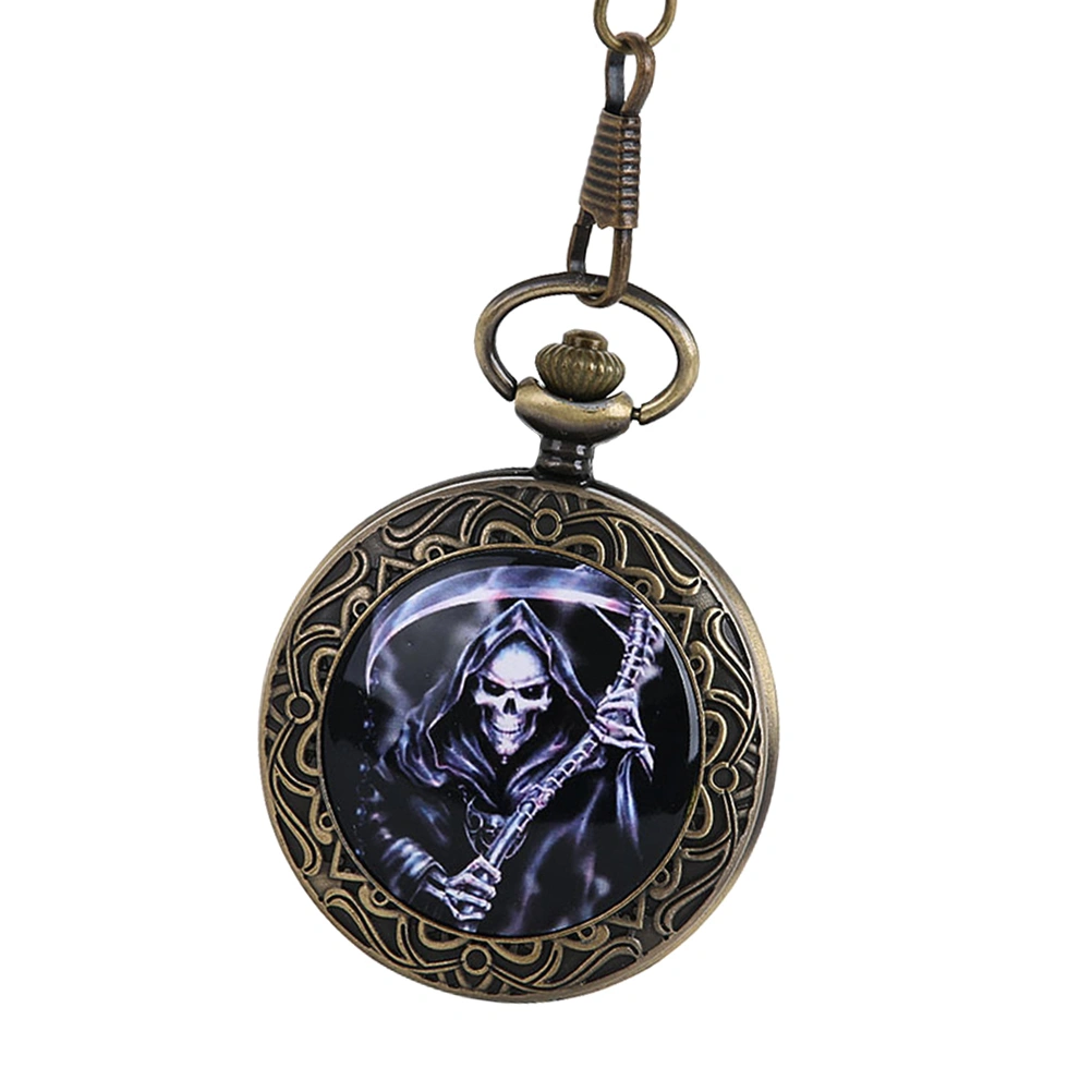 Vintage Pocket Watch Ghost Pocket Watch Chain Retro Pocket Watch Gift (Bronze)