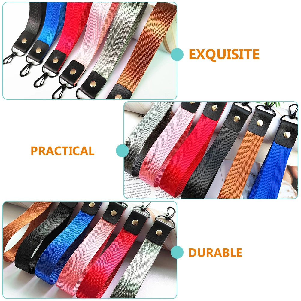 5pcs Employee Badge Lanyards Keychain Wrist Straps Camera Hanging Ropes Mixed Color