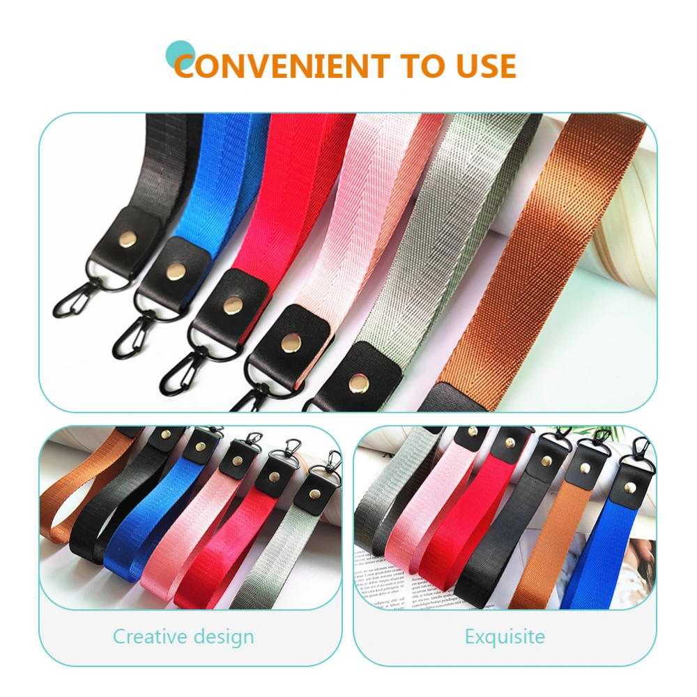 5pcs Employee Badge Lanyards Keychain Wrist Straps Camera Hanging Ropes Mixed Color