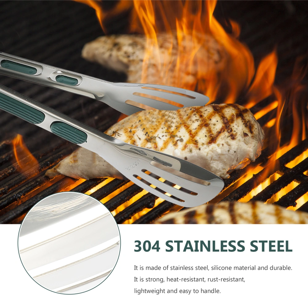 3Pcs Stainless Steel Kitchen Tongs Barbecue Cooking Tongs Kitchen Tongs Steak Grilling Tongs