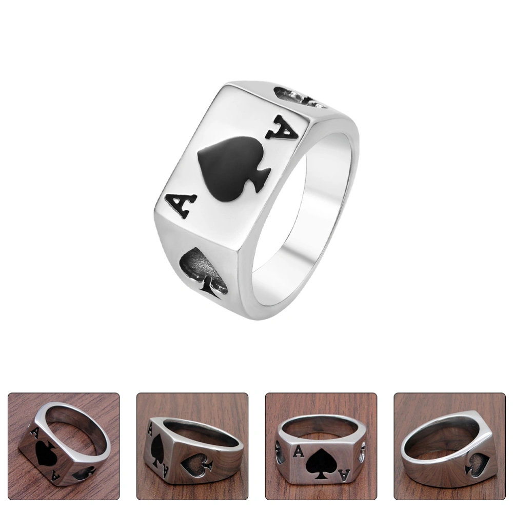 1pc Fashion Titanium Steel Ring Exquisite Finger Jewelry for Man (Steel Color)