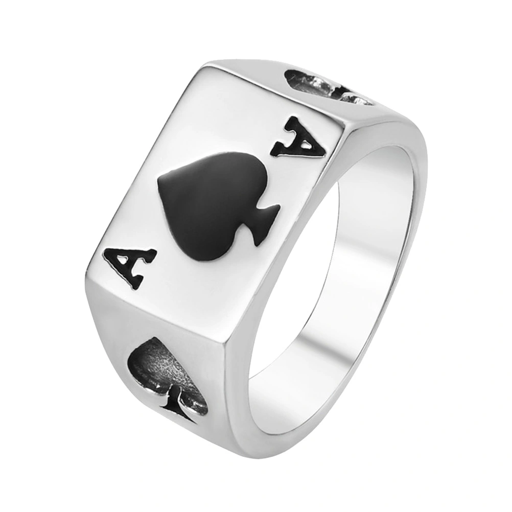 1pc Fashion Titanium Steel Ring Exquisite Finger Jewelry for Man (Steel Color)