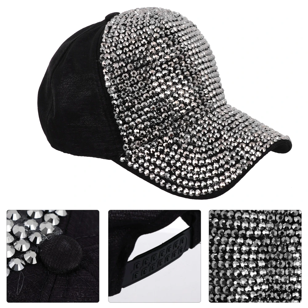 1pc Fashionable Peak Sunshade Hat Outdoor Bright Diamond Hiphop