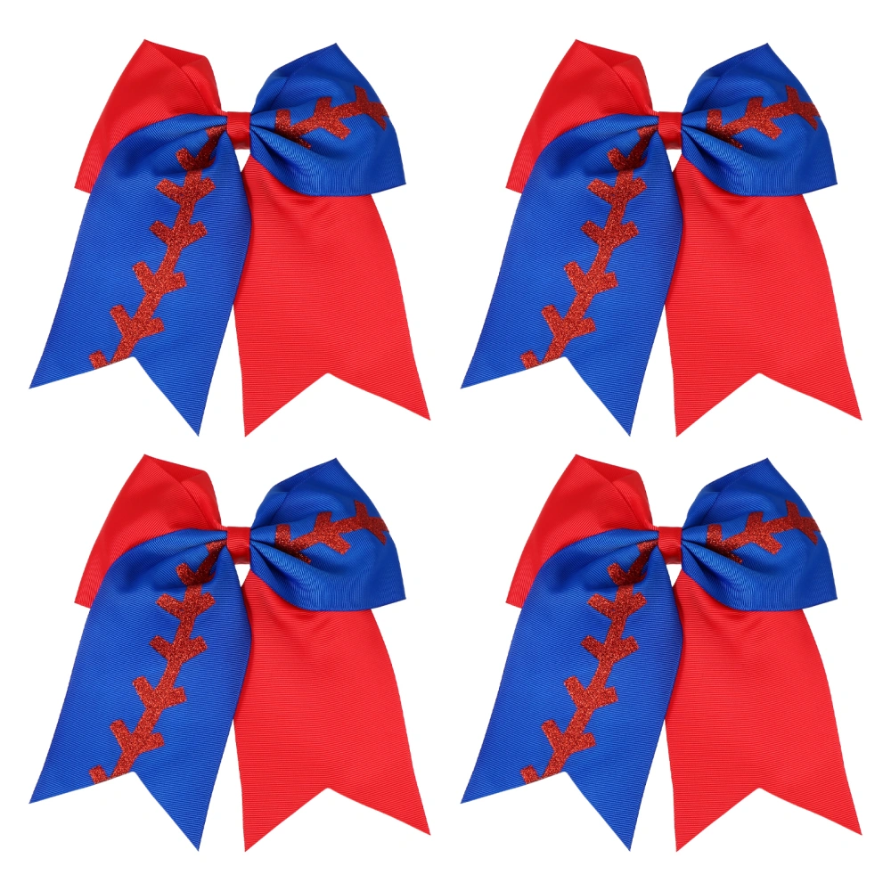 4pcs Independence Day Bowknot Hair Rope Creative Hair Rope for Girl (Red, Blue)