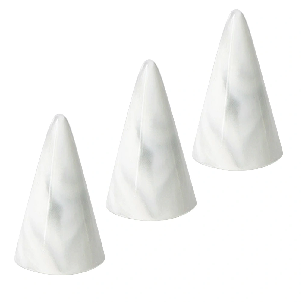 3PCS Jewelry Racks Cone Shape Display Racks Ceramic Ring Holders Simple Jewelry Trinket Organizers Stands (Grey)