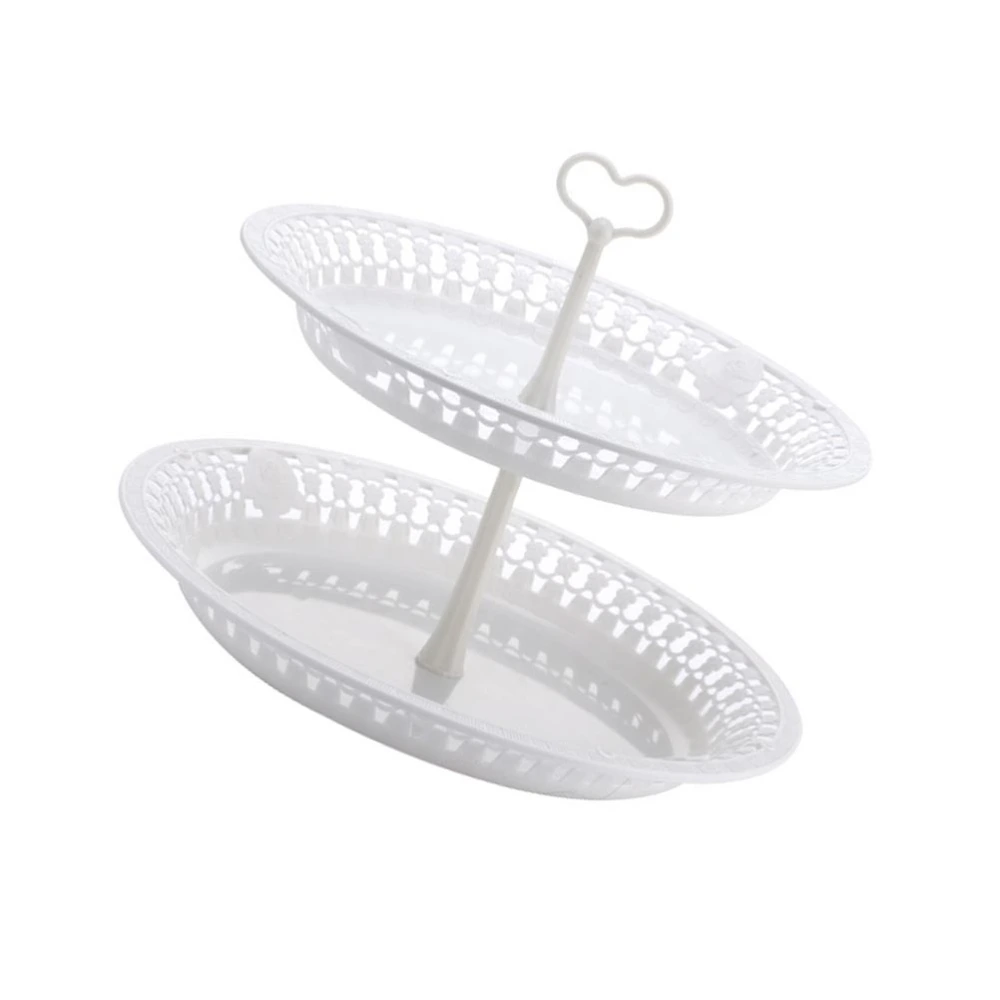 1PC Double Layer Cake Stand Dessert Display Stand Rack Afternoon Tea Snack Plate