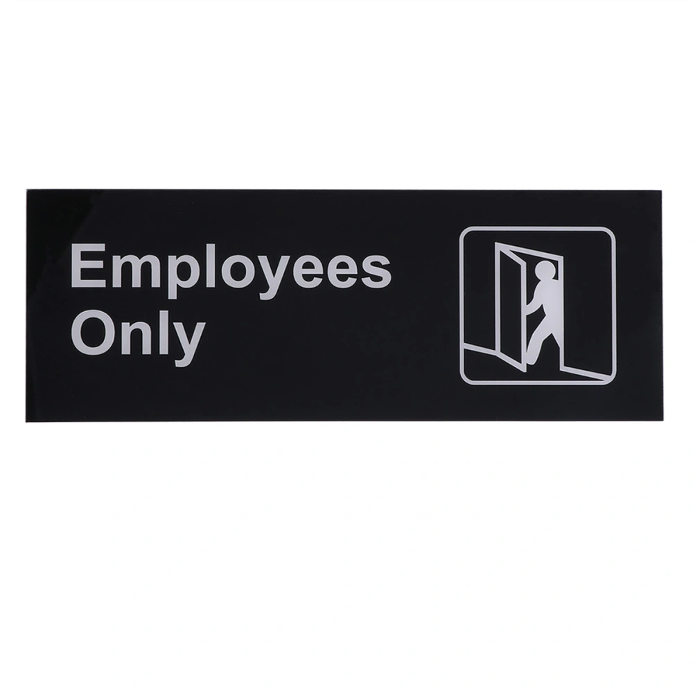 1pc Acrylic English Word Employees Only Sticky Signs Informative Plastic Sign with Symbols for Office Factory (Black + White)