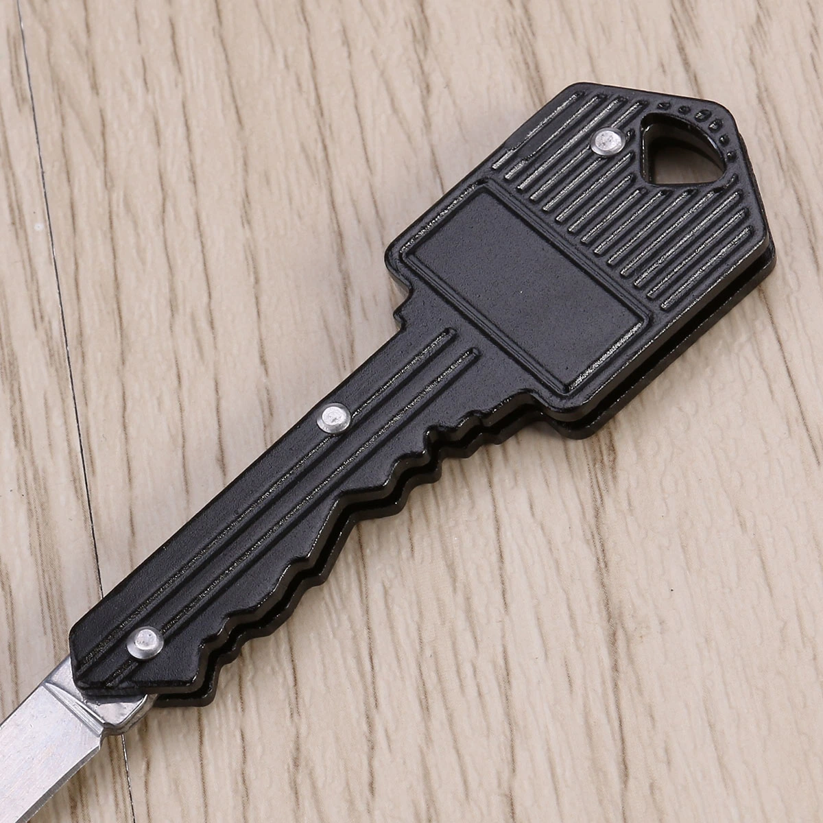 Multi Functional Folding Stainless Steel Key Shape Pocket Portable Camping Outdoor Survival (Black)